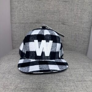 Woolrich Buffalo Plaid Baseball Cap One Size Adjustable Strap Black White